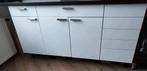 Wit hoogglans keukenblok met aanrechtblad, Huis en Inrichting, Keuken | Keukenelementen, Ophalen, Wit, 150 tot 200 cm, Zo goed als nieuw