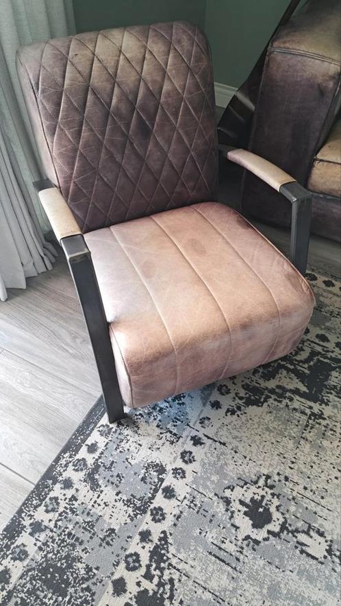 Fauteuil antraciet Stoel, Huis en Inrichting, Fauteuils, Gebruikt, Leer, Ophalen