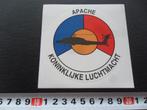 sticker Leger Koninklijke Luchtmacht Apache Helikopter, Verzamelen, Stickers, Ophalen, Zo goed als nieuw, Bedrijf of Vereniging