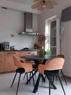 Jysk Hvidovre eetkamerstoel 4 stuks, Ophalen, Vintage, Scandinavisch, Zwart, Zo goed als nieuw