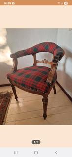 Vintage Bureaustoel met Ruitbekleding, Ophalen, Gebruikt, Rood, Bureaustoel