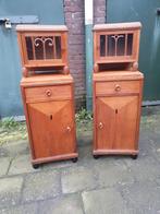 Twee Vintage nachtkastjes., Ophalen, Gebruikt, Minder dan 45 cm, 70 cm of meer