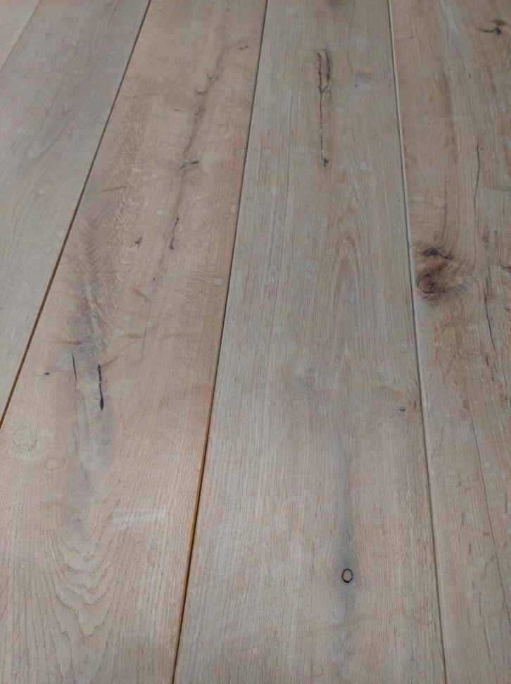 26 m2 massieve rustieke blanke vloer, Doe-het-zelf en Verbouw, Vloerdelen en Plavuizen, Gebruikt, Vloerdelen of -planken, Hout