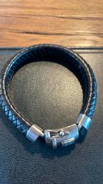 Best to Buddha zwart leren armband met zilver, Ophalen of Verzenden, Zo goed als nieuw, Zwart, Leer