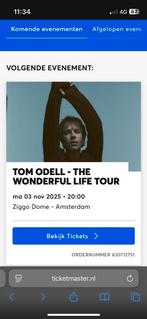 2 tickets Tom Odell 3 november, Tickets en Kaartjes, Concerten | Pop, Eén persoon, November