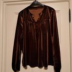 Bruin fluwelen blouse mt. L, Ophalen of Verzenden, Zo goed als nieuw, Maat 42/44 (L), Bruin