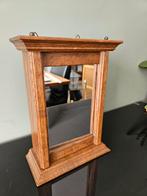 Houten vintage sleutelkastje met spiegeldeur, Minder dan 50 cm, Gebruikt, Ophalen of Verzenden, Minder dan 100 cm
