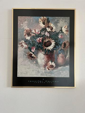Messing lijst mat glas met posterJennifer Carlton 50x40x1cm beschikbaar voor biedingen
