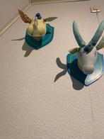 2x Rice dierenkop, 'Geit' lichtblauw en 'Neushoorn' geel., Ophalen of Verzenden, Zo goed als nieuw, Wanddecoratie