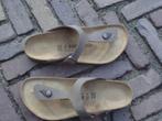 GRATIS VERZENDEN NIEUWE BRUINE LEREN GIZEH BIRKENSTOCKS MT41, Slippers, Bruin, Verzenden, Nieuw