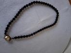 Antieke kralenketting zwarte gitten facetgeslepen *eureka*, Ophalen of Verzenden, Overige materialen, Ketting