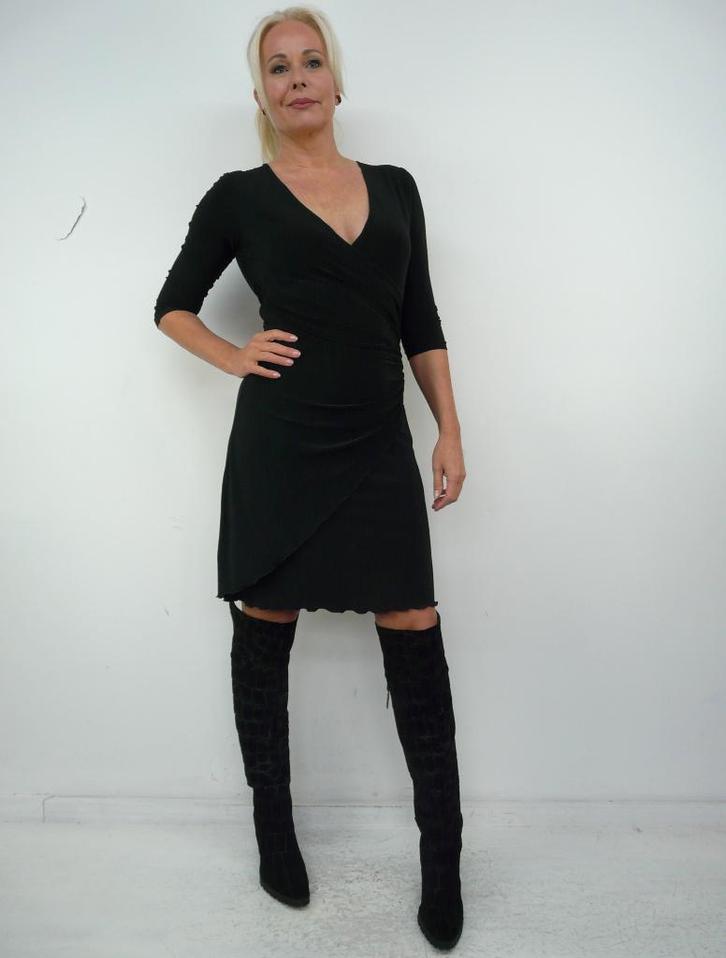 *Abfab Vintage Zwarte Joseph Ribkoff Jurk 38*, Kleding | Dames, Jurken, Zo goed als nieuw, Maat 38/40 (M), Zwart, Knielengte, Ophalen of Verzenden