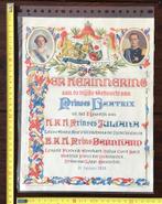 Oude Affiche Geboorte Prinses Beatrix 1938, Ophalen of Verzenden, Zo goed als nieuw, Kaart, Foto of Prent