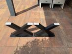 X poten van staal zwart voor de salontafel! Goede staat, Ophalen, Zo goed als nieuw, Rechthoekig, 50 tot 100 cm