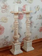 2 zware gietijzeren kandelaars. Hoog 70 cm, Antiek en Kunst, Curiosa en Brocante, Ophalen