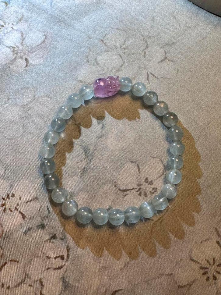 Aquamarijn Super Seven Handgemaakte Armband, Sieraden, Tassen en Uiterlijk, Armbanden, Nieuw, Overige materialen, Blauw, Met bedels of kralen