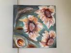 Schilderij met bloemen, Huis en Inrichting, Ophalen, Gebruikt, Schilderij, 75 tot 100 cm