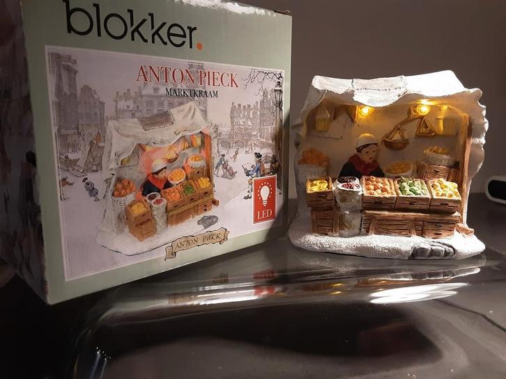 Kersthuisje Anton Pieck marktkraam, kerstdorp, kerst, Diversen, Kerst, Ophalen of Verzenden
