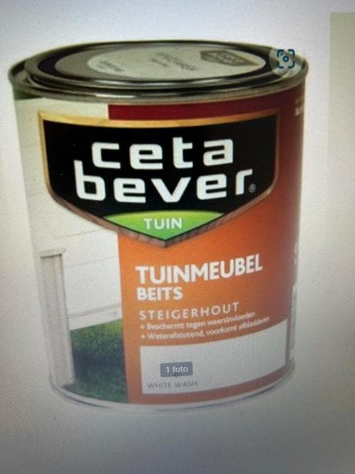 Beits, Tuinbeits Steigerhout NIEUW, Doe-het-zelf en Verbouw, Verf, Beits en Lak, Nieuw, Beits, Minder dan 5 liter, Wit, Ophalen of Verzenden