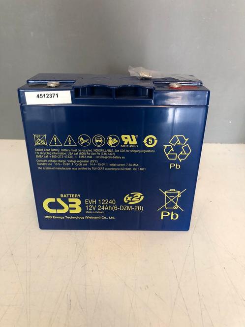 CSB accu Battery EVH 12240 Loodaccu 12 V 24 Ah Loodvlies, Audio, Tv en Foto, Accu's en Batterijen, Nieuw, Oplaadbaar, Ophalen
