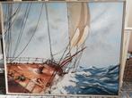 155x125 Enorm vintage painting oil Stephen Kaye, zeilen/zee, Ophalen, Oorspronkelijke maker, 125 cm of meer, Zo goed als nieuw