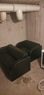 2 BLACK LEATHER CHAIRS, Huis en Inrichting, Banken | Sofa's en Chaises Longues, Ophalen, Overige materialen, Gebruikt, 150 tot 200 cm