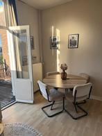 Ronde eettafel en/of 4 stoelen, Huis en Inrichting, Ophalen, Gebruikt, 100 tot 150 cm, Rond