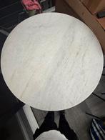 Marmeren ronde eethoek met zwarte metalen voet 130 cm, Ophalen, Gebruikt