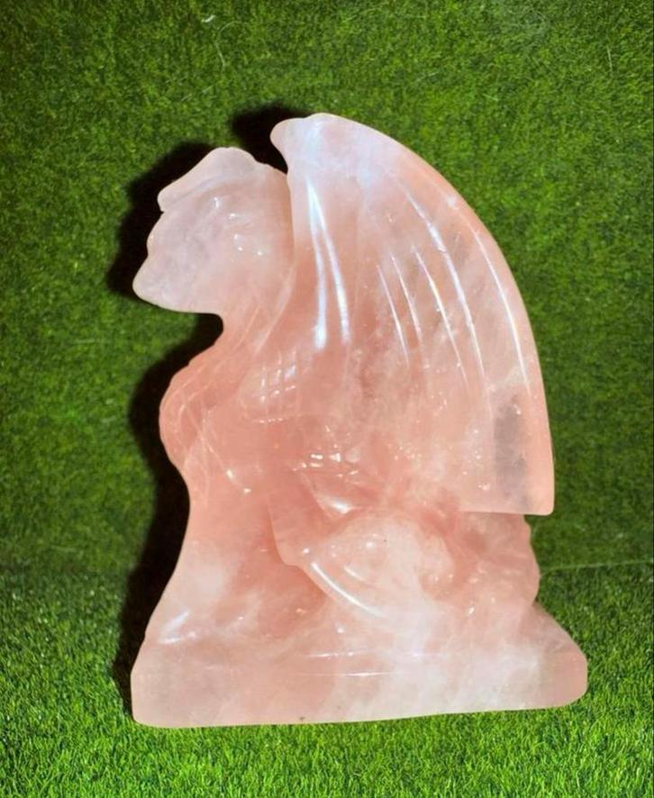 Rozenkwarts Draak - Handgesneden Sculptuur, Antiek en Kunst, Kunst | Beelden en Houtsnijwerken, Ophalen of Verzenden