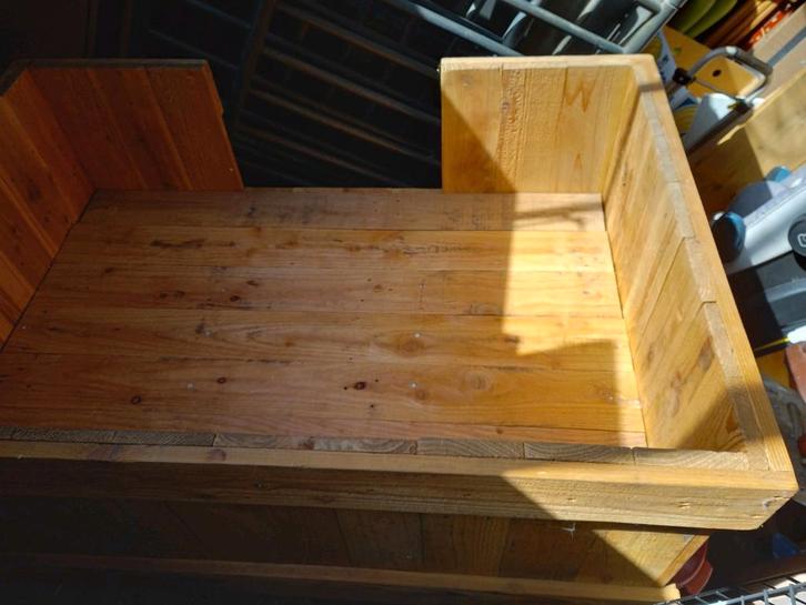 Houten hondenmand met deksel om salontafel van te maken, Dieren en Toebehoren, Hondenmanden, Gebruikt, Overige, Ophalen