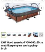 Exit wood zwembad met overkapping, Tuin en Terras, Zwembaden, Ophalen, Minder dan 80 cm, Rond, Zo goed als nieuw
