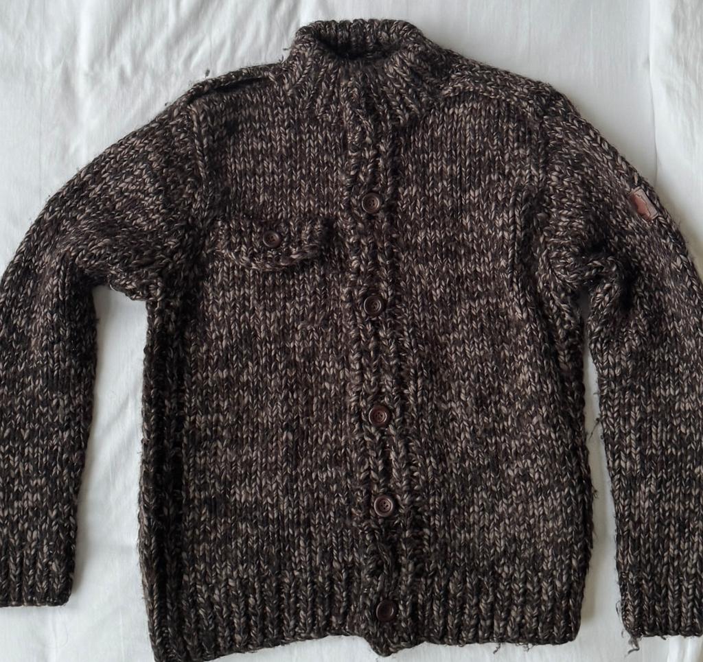 ​Marlboro Classics gebreid vest, bruin gemeleerd MediumZGST, Kleding | Heren, Truien en Vesten, Zo goed als nieuw, Maat 48/50 (M)