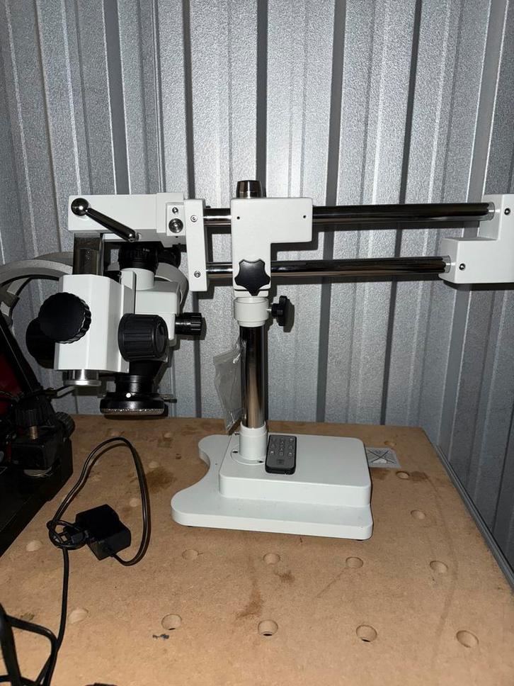 Trinoculaire Stereomicroscoop met 21MP Camera, Audio, Tv en Foto, Optische apparatuur | Microscopen, Zo goed als nieuw, Stereomicroscoop