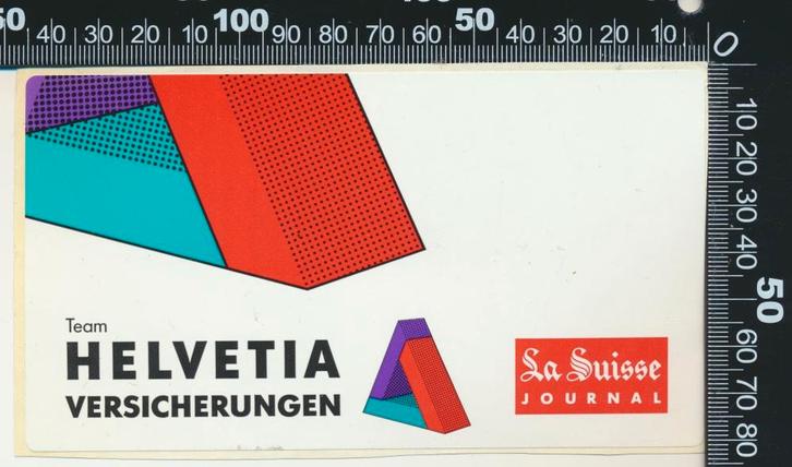 Sticker:Team Helvetia Versicherungen, Verzamelen, Stickers, Zo goed als nieuw, Bedrijf of Vereniging, Verzenden