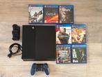 PlayStation 4 500GB met Controller + 7 Spellen, Ophalen of Verzenden, Met 1 controller, Original, 500 GB