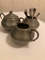 Tinnen Suikerpot, Melkkan & Lepelvaasje, Antiek en Kunst, Antiek | Tin, Ophalen of Verzenden