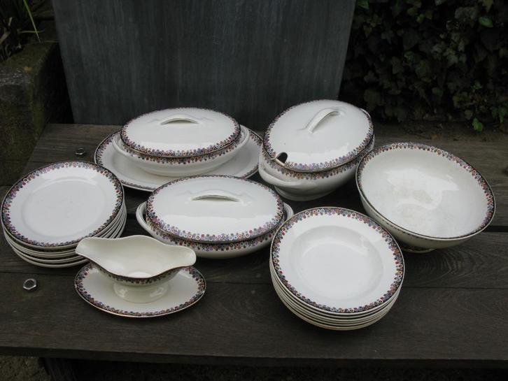 24-DELIG SERVIES SOCIETE CERAMIQUE SERIE 5952 OUD, Antiek en Kunst, Antiek | Servies los, Ophalen