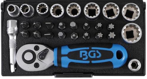 Doppenset 1/4" Gear Lock 28 Delig, Auto diversen, Autogereedschap, Nieuw, Verzenden