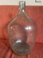 Grote glazen doorzichtige vaas met bolle buik en smalle hals, Minder dan 50 cm, Glas, Gebruikt, Ophalen
