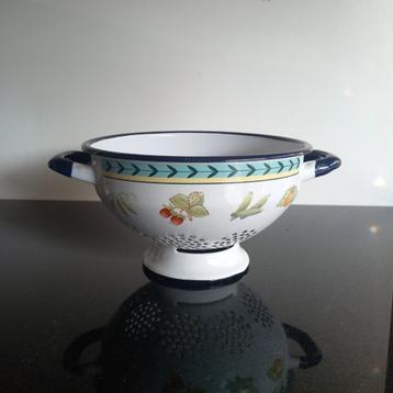 Villeroy & Boch mooi gedecoreerde emaille vergiet zeef retro beschikbaar voor biedingen