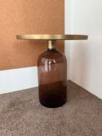 Bijzettafel glas/metaal Karwei, Minder dan 55 cm, Gebruikt, Rond, Glas