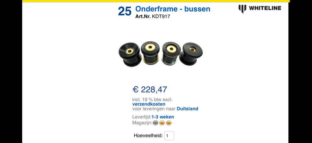 BMW E90 Whiteline Achteras Rubbers Subframe, Eén persoon, Cadeaubon