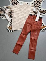 Name It Retour spencer longsleeve faux leather broek 128-134, Ophalen of Verzenden, Zo goed als nieuw, Setje, Name It Retour