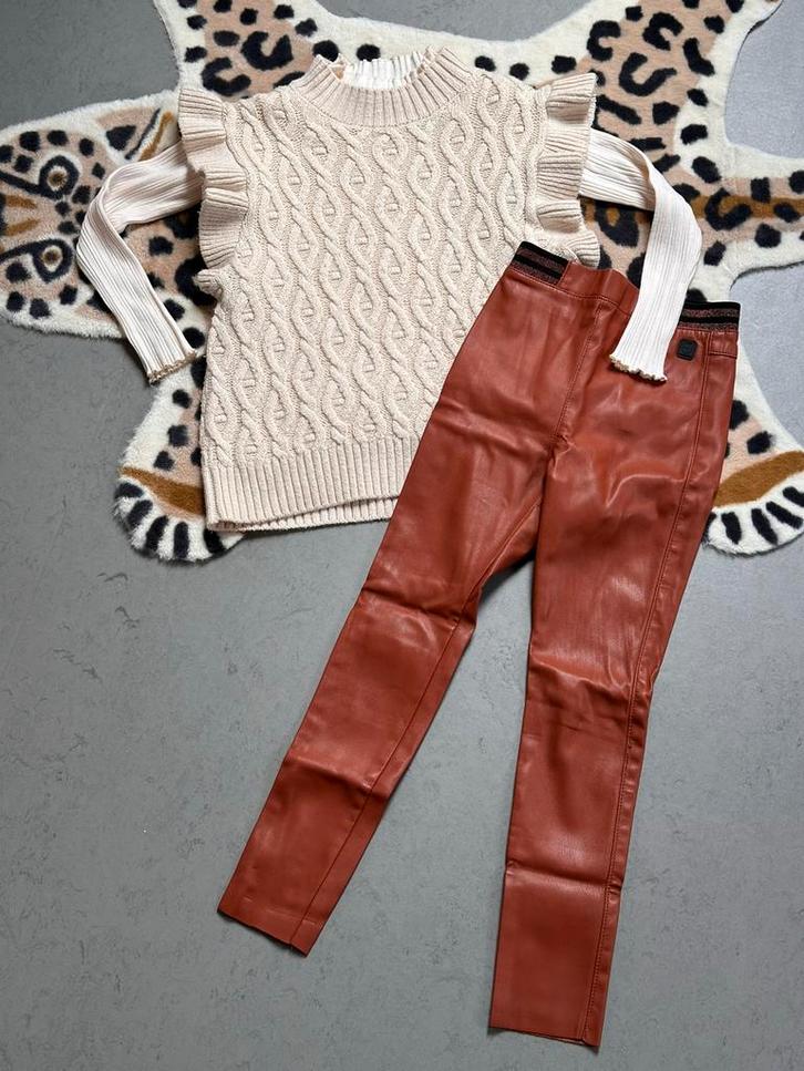 Name It Retour spencer longsleeve faux leather broek 128-134, Kinderen en Baby's, Kinderkleding | Maat 128, Zo goed als nieuw