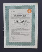 Wollenstoffenfabrieken Thomas de Beer - Tilburg - 1932, 1920 tot 1950, Ophalen of Verzenden, Obligatie of Lening