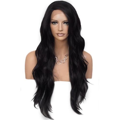 Lace pruik zwart lang haar zonder pony model Laurel, Sieraden, Tassen en Uiterlijk, Uiterlijk | Haarverzorging, Nieuw, Pruik of Haarverlenging