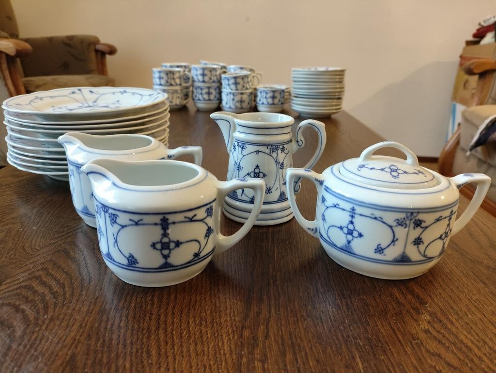 Saksisch blauw koffieservies., Antiek en Kunst, Ophalen