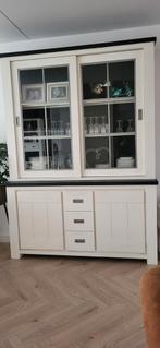 WEGENS VERHUIZING witte buffetkast met glazen schuifdeuren, Huis en Inrichting, Kasten | Buffetkasten, Glas, 150 tot 200 cm, Ophalen of Verzenden