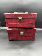 Set van 2 Retro opbergkoffers uit de jaren ’70 voor het veil, Ophalen of Verzenden, Zo goed als nieuw, Hard kunststof, Minder dan 50 cm