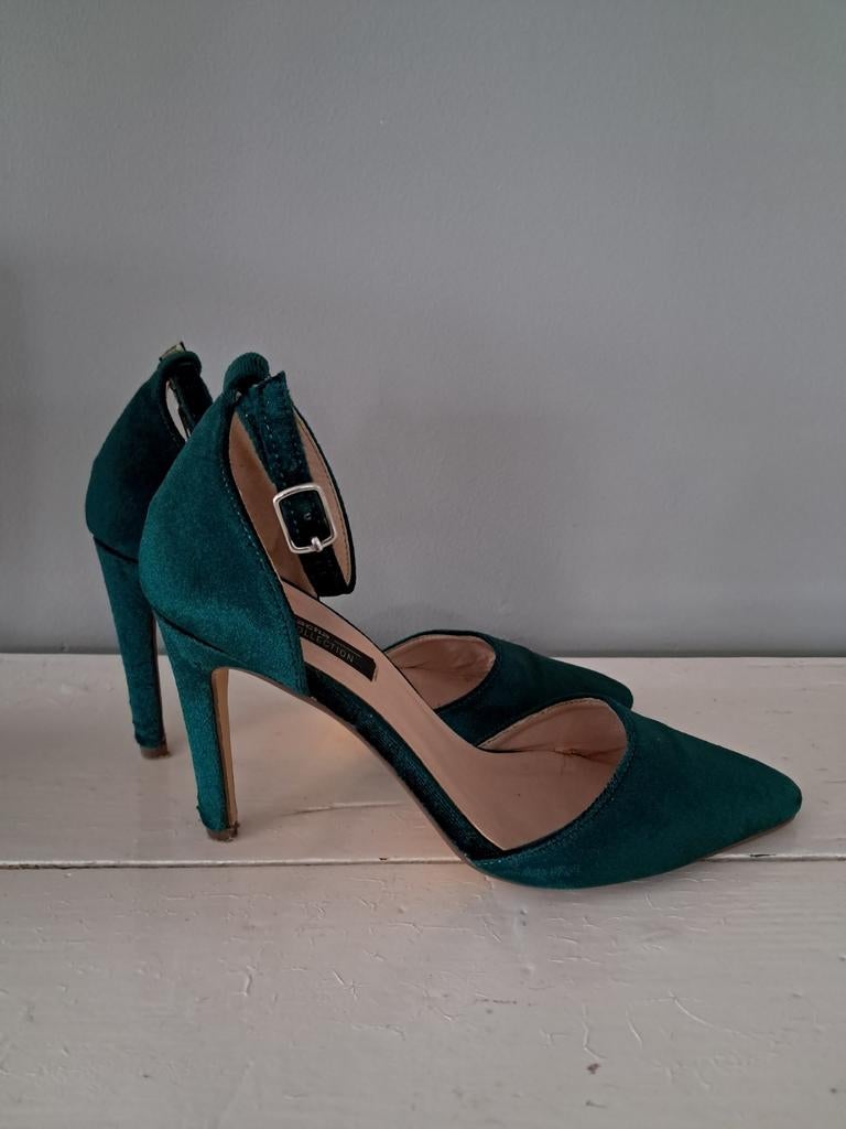 Sacha pumps velours groen maat 37 als nieuw, Ophalen of Verzenden, Zo goed als nieuw, Groen